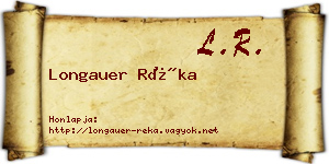 Longauer Réka névjegykártya